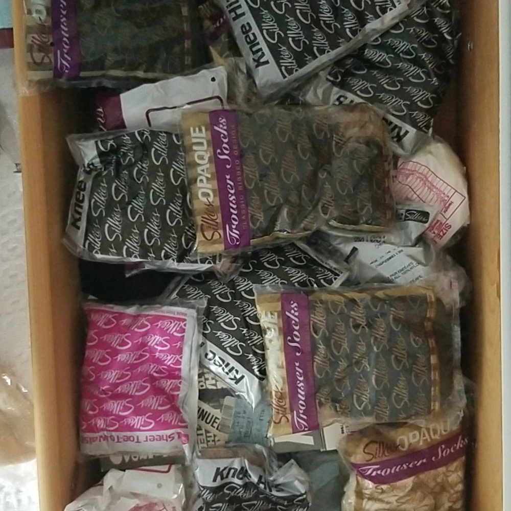 Socks galore!  Box full of trousers socks! Size M.